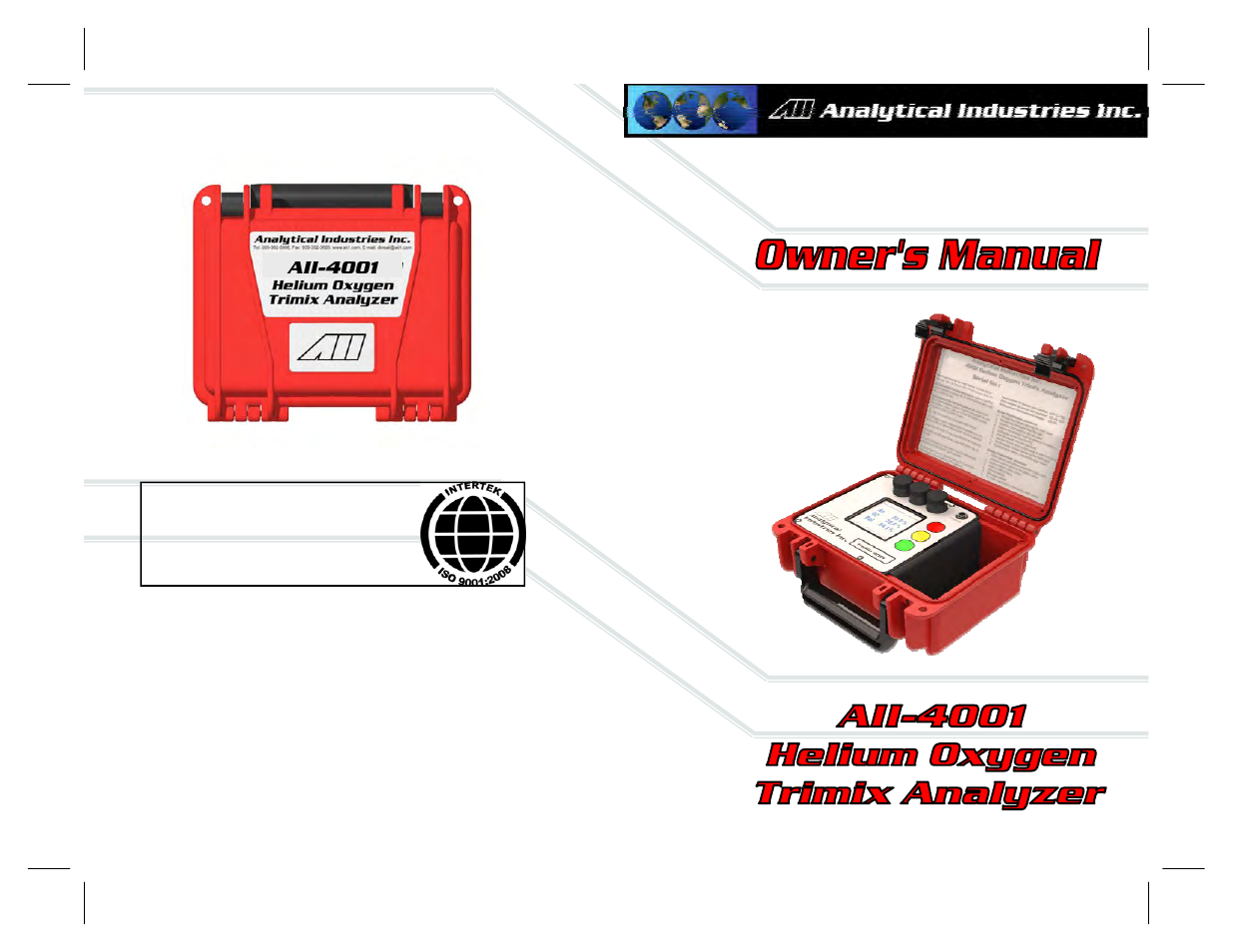 Analytical Industries AII-4001 Helium Oxygen Trimix Analyzer User Manual | 9 pages