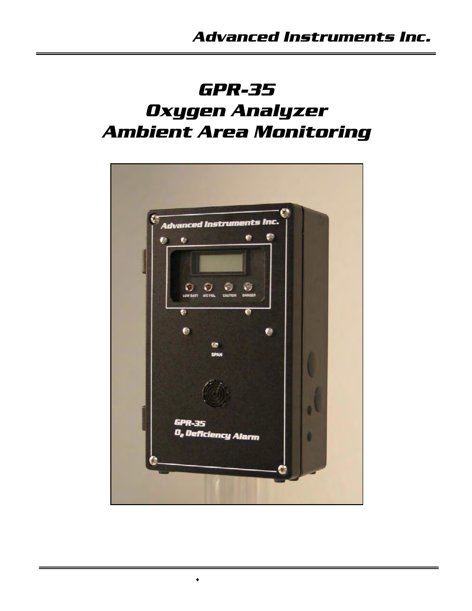 Analytical Industries GPR-35 Oxygen Analyzer User Manual | 32 pages