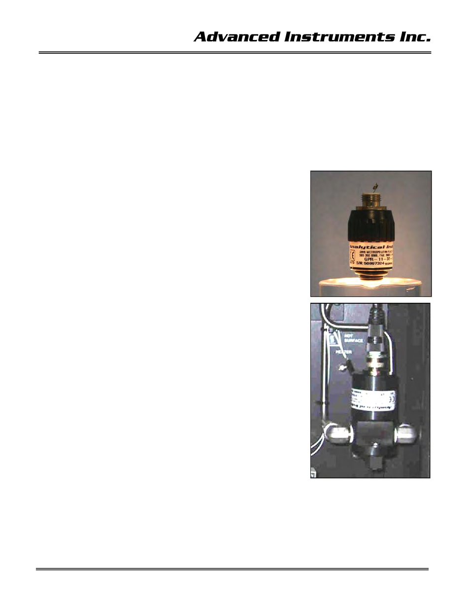 6 maintenance, Advanced instruments inc, Sensor replacement | Analytical Industries GPR-35 Oxygen Analyzer User Manual | Page 25 / 32