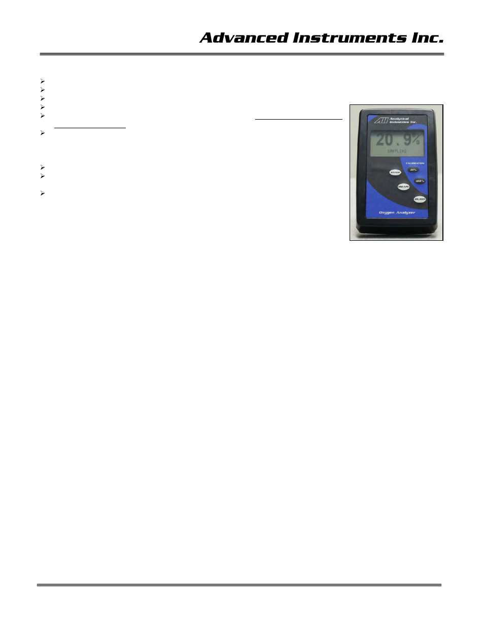 Advanced instruments inc | Analytical Industries GPR-35 Oxygen Analyzer User Manual | Page 8 / 32