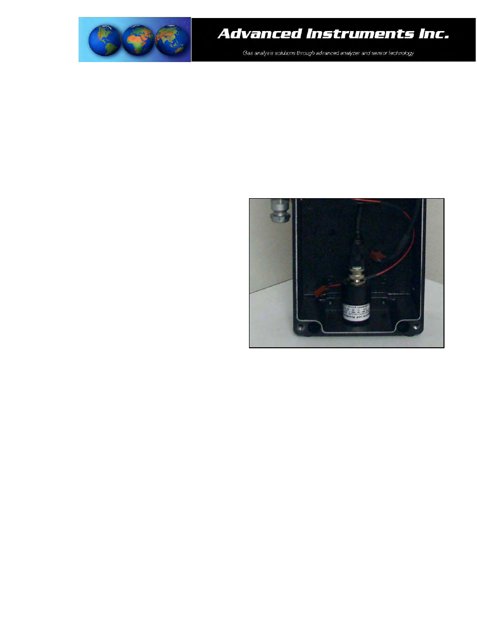 Installing the oxygen sensor | Analytical Industries GPR-2500 S Oxygen Analyzer User Manual | Page 15 / 40