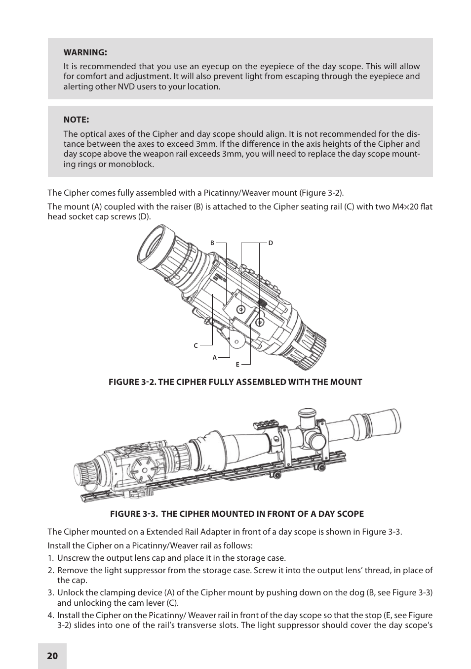 Armasight DACCIPHBB01NTS1 Cipher Digital Night Vision Clip-on System User Manual | Page 20 / 44