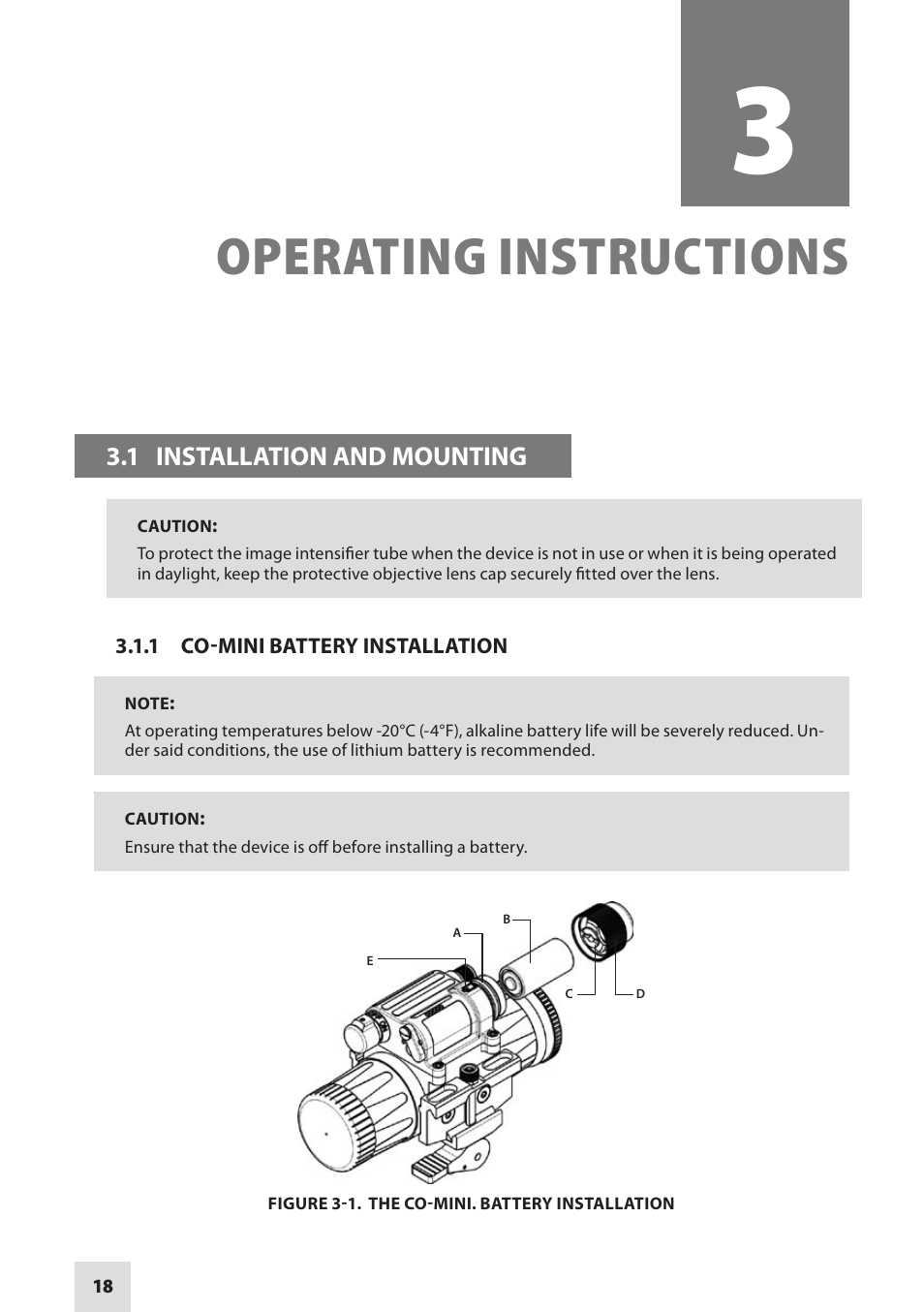 Operating instructions | Armasight NSCCOMINI139DA1 CO-Mini GEN 3+ Alpha MG Night Vision Mini Clip-On System User Manual | Page 18 / 40