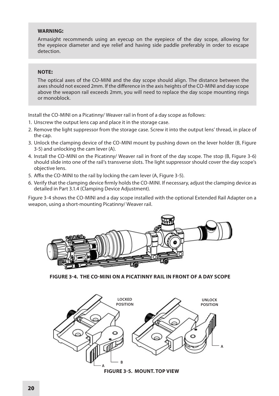 Armasight NSCCOMINI139DA1 CO-Mini GEN 3+ Alpha MG Night Vision Mini Clip-On System User Manual | Page 20 / 40