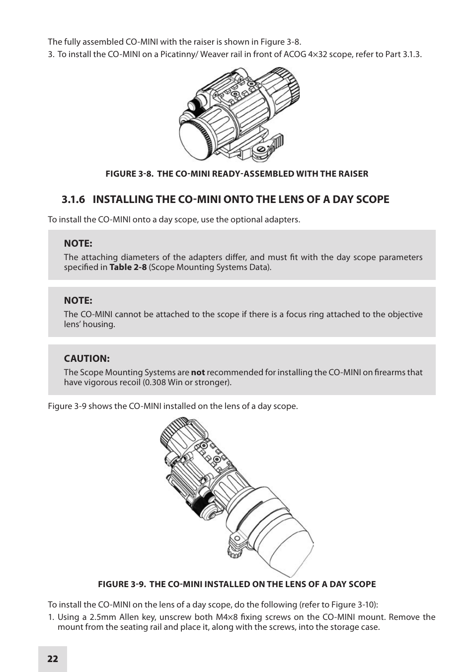 Armasight NSCCOMINI139DA1 CO-Mini GEN 3+ Alpha MG Night Vision Mini Clip-On System User Manual | Page 22 / 40