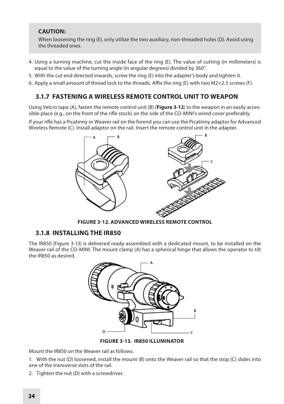 8 installing the ir850 | Armasight NSCCOMINI139DA1 CO-Mini GEN 3+ Alpha MG Night Vision Mini Clip-On System User Manual | Page 24 / 40