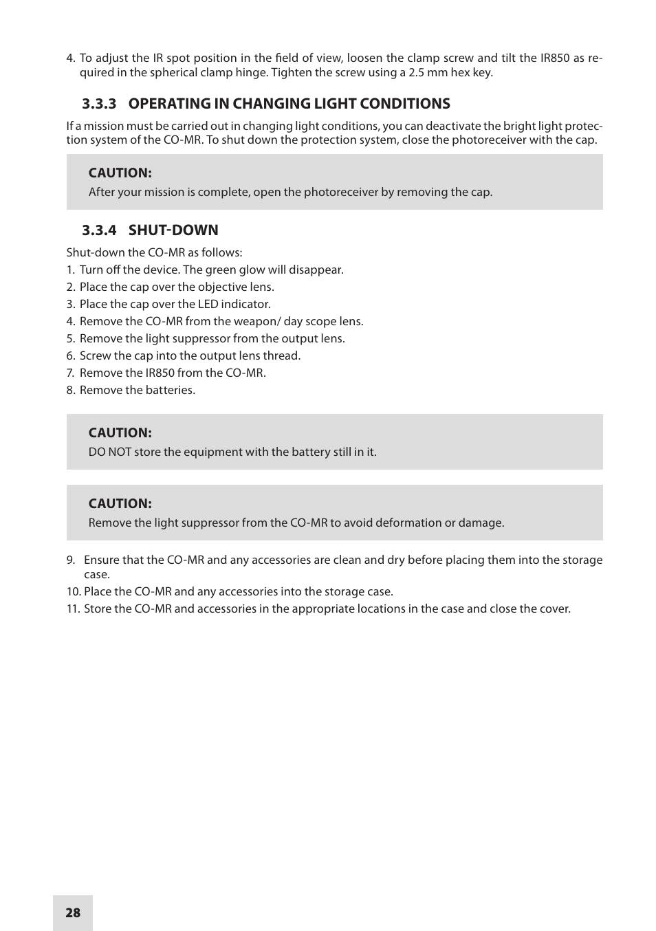Armasight NSCCOMR00133DB1 CO-MR GEN 3 Bravo Day/night vision Clip-On system User Manual | Page 28 / 40