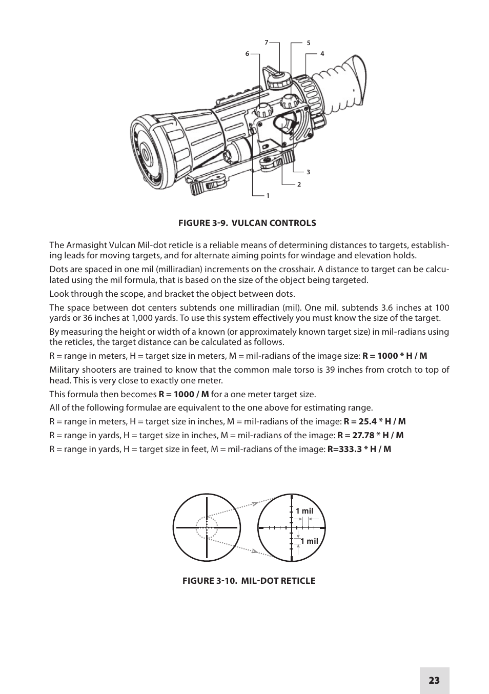 Armasight NRWVULCAN439DB1 Vulcan 4.5X Gen3 Bravo MG - Compact Professional 4.5x Night Vision Rifle Scope User Manual | Page 23 / 40