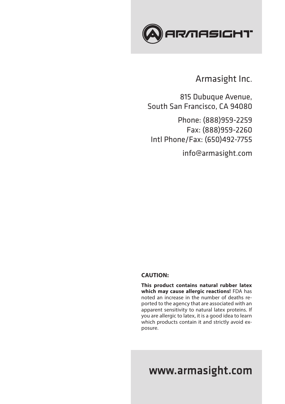 Armasight inc | Armasight NRWNEMESI42GDS1 Nemesis4x GEN 2+ SD Night vision rifle scope User Manual | Page 12 / 12