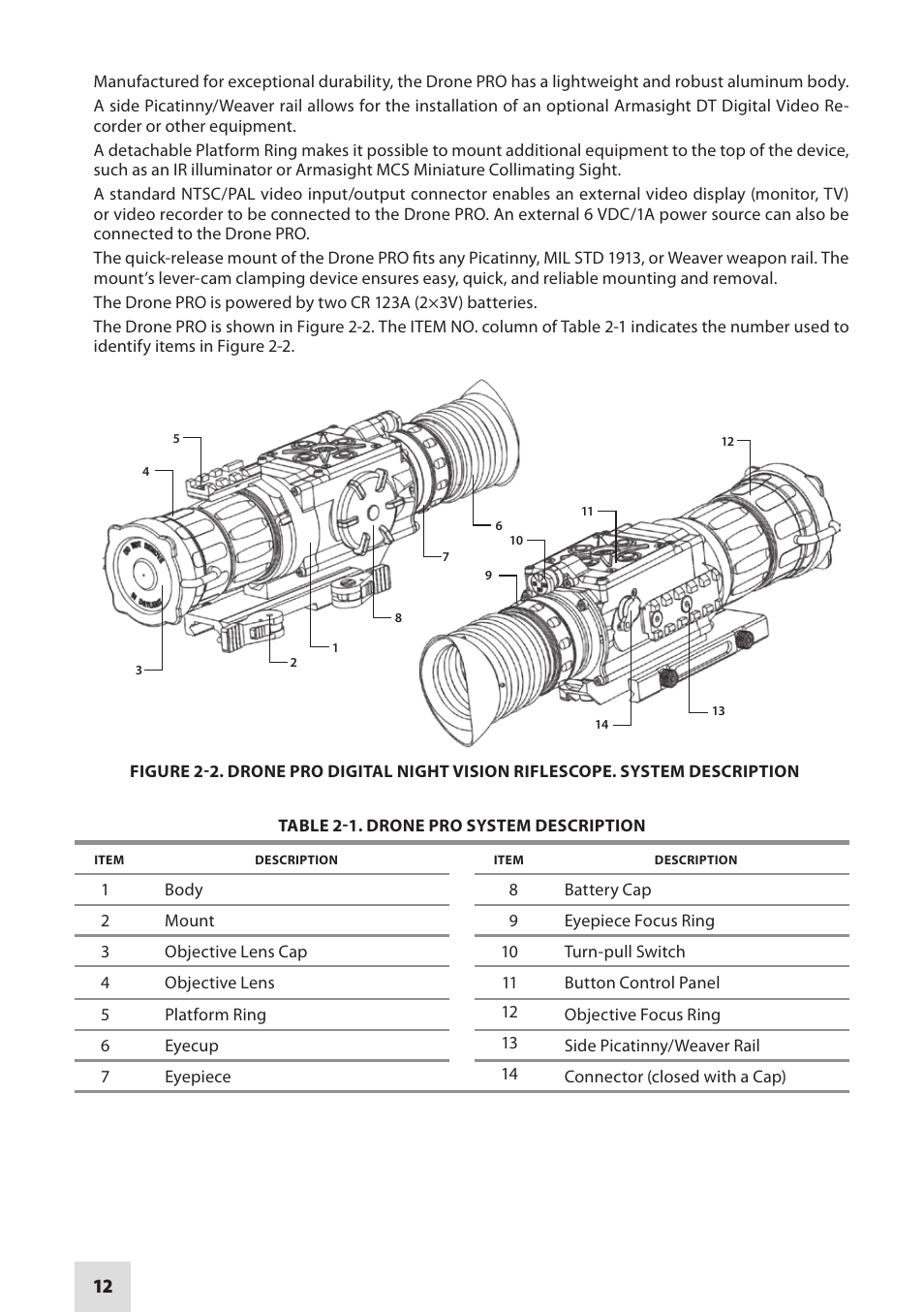 Armasight DARDROPBB05PAL1 Drone Pro 5x Digital Night Vision Riflescopes User Manual | Page 12 / 40