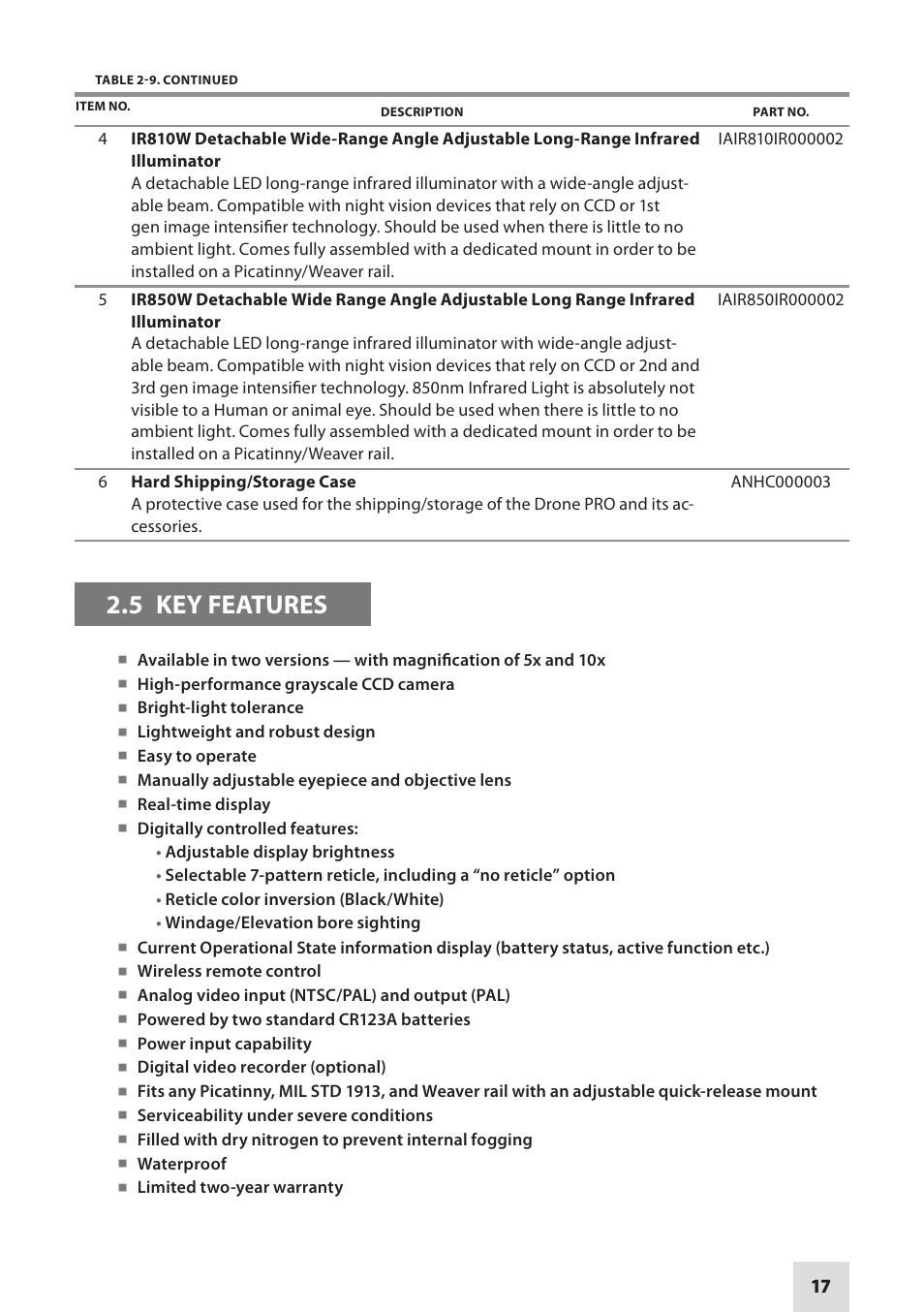 Armasight DARDROPBB05PAL1 Drone Pro 5x Digital Night Vision Riflescopes User Manual | Page 17 / 40