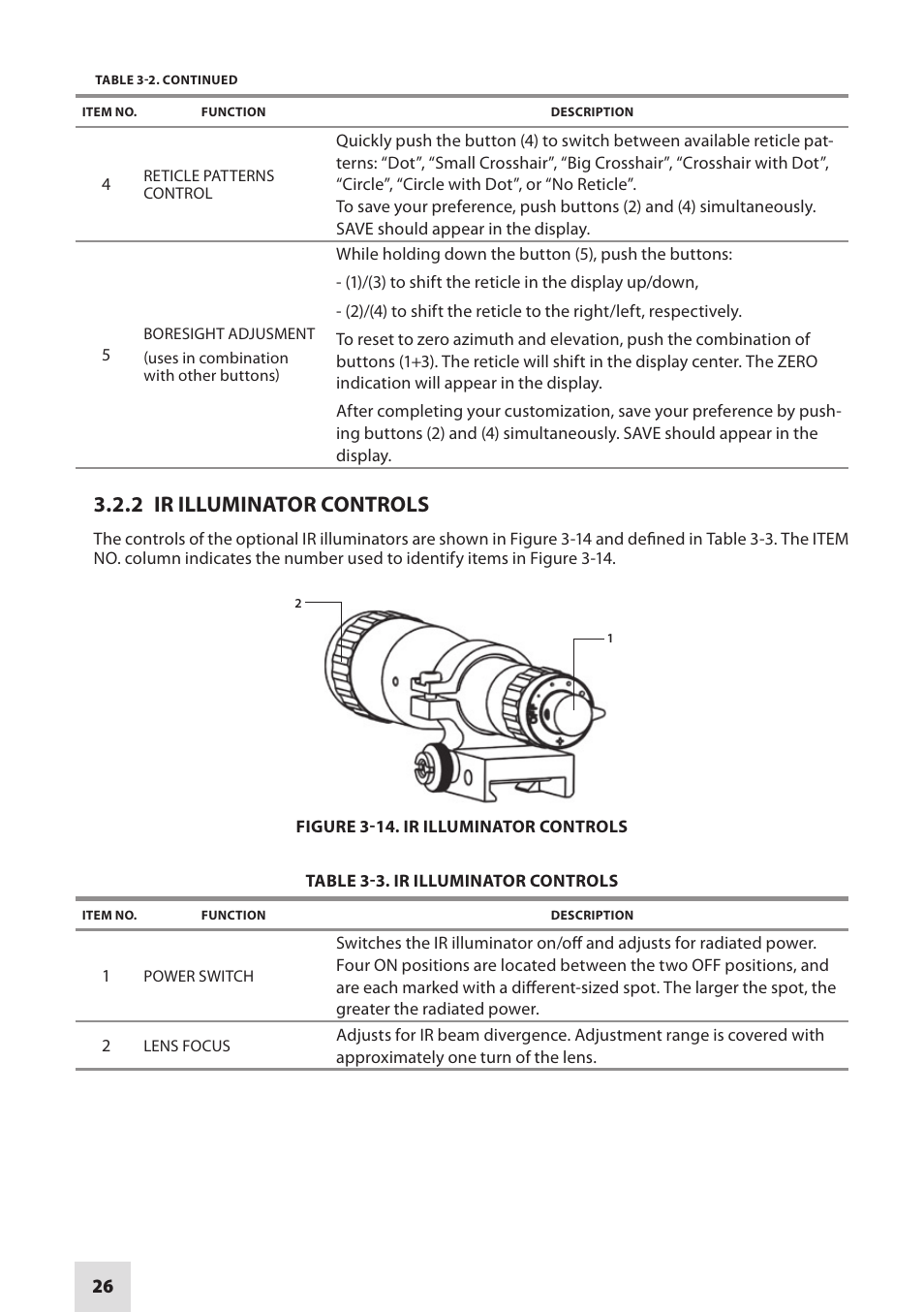 2 ir illuminator controls | Armasight DARDROPBB05PAL1 Drone Pro 5x Digital Night Vision Riflescopes User Manual | Page 26 / 40