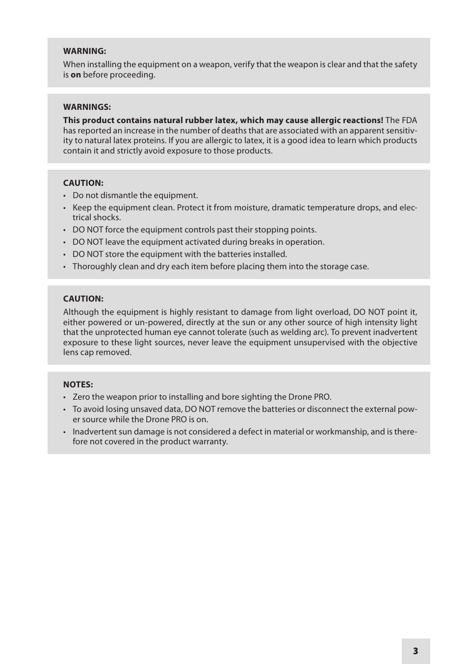 Armasight DARDROPBB05PAL1 Drone Pro 5x Digital Night Vision Riflescopes User Manual | Page 3 / 40