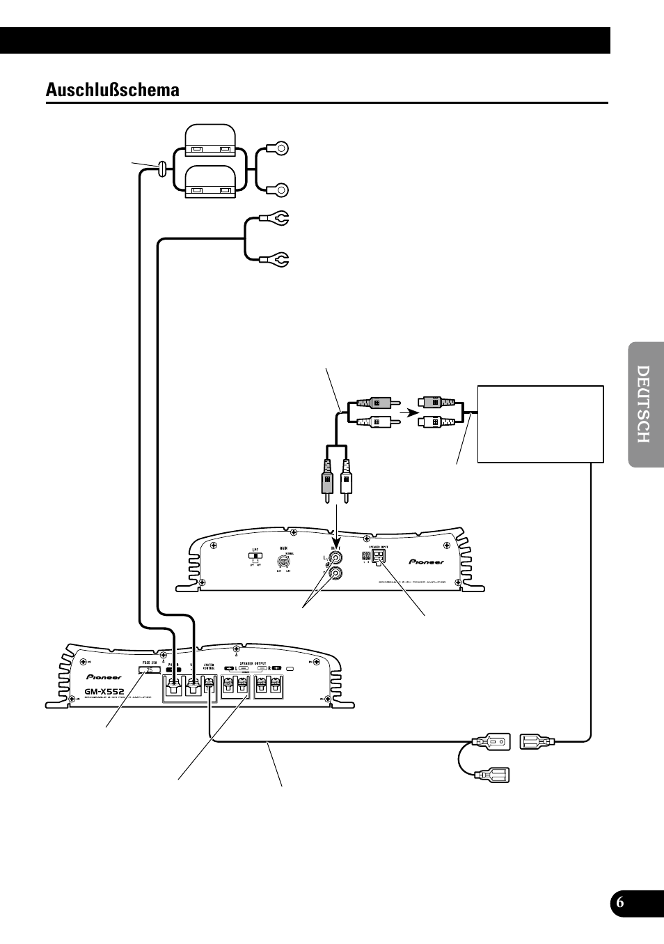 Auschlußschema | Pioneer GM-X552 User Manual | Page 31 / 76