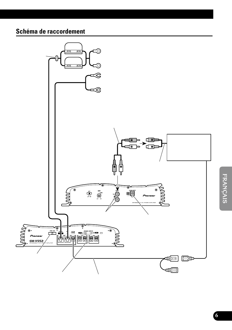 Schéma de raccordement | Pioneer GM-X552 User Manual | Page 43 / 76