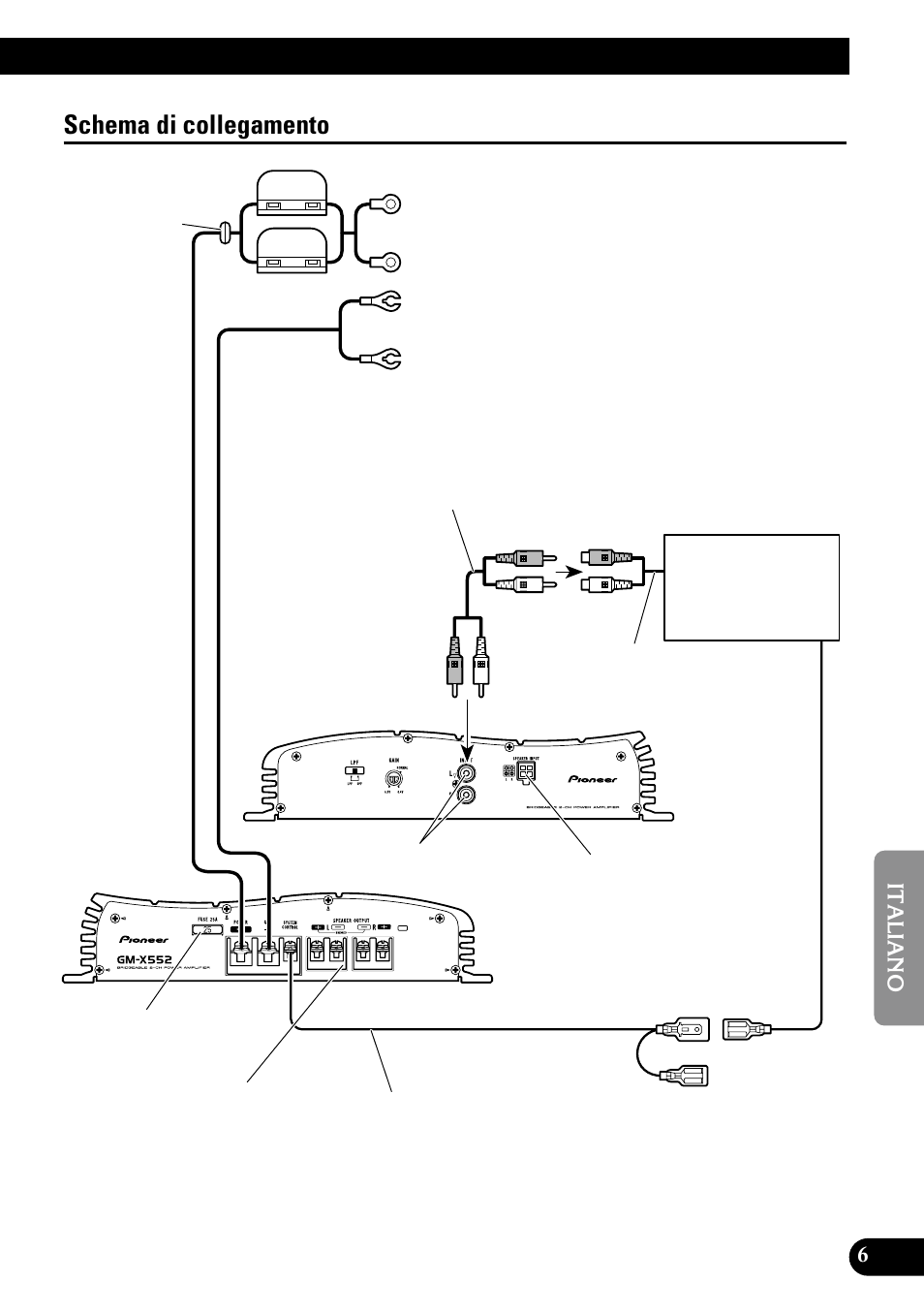 Schema di collegamento | Pioneer GM-X552 User Manual | Page 55 / 76