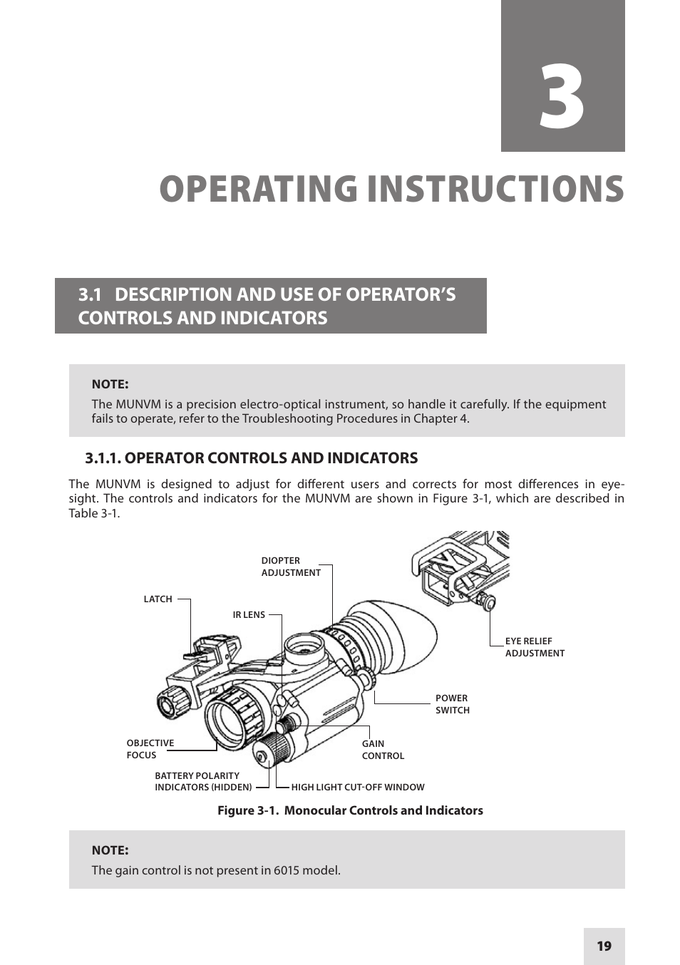 Operating instructions | Armasight NAMPVS1401F9DA1 PVS14 FLAG MG Multi-Purpose Night Vision Monocular User Manual | Page 19 / 56