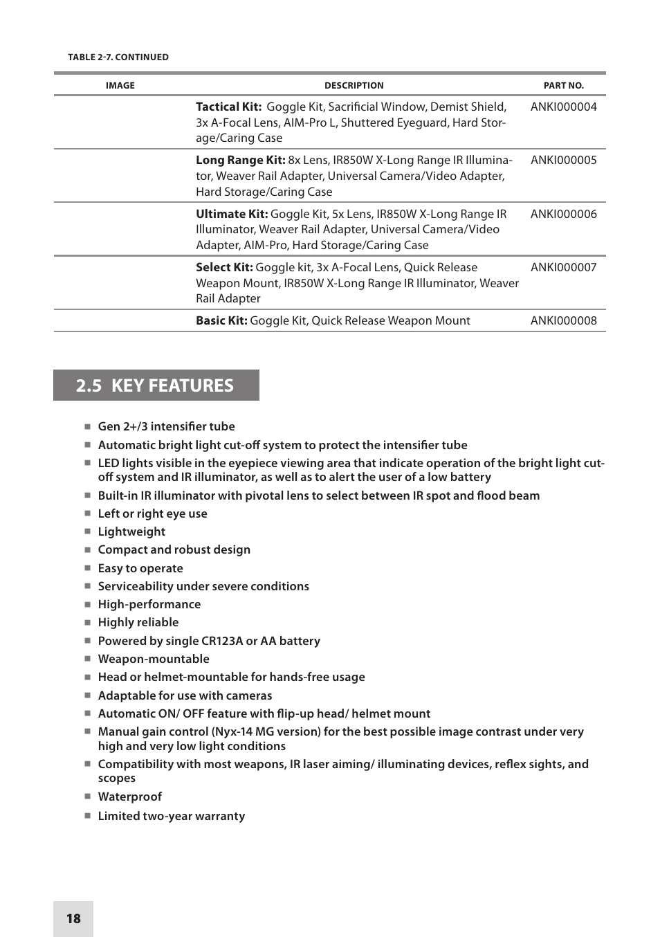 Armasight NSMNYX1401F9DA1 NYX-14 FLAG MG Multi-Purpose Night Vision Monocular User Manual | Page 18 / 44