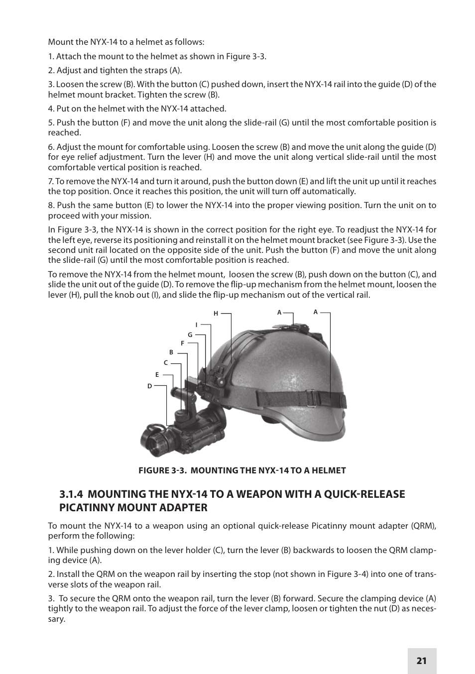 Armasight NSMNYX1401F9DA1 NYX-14 FLAG MG Multi-Purpose Night Vision Monocular User Manual | Page 21 / 44