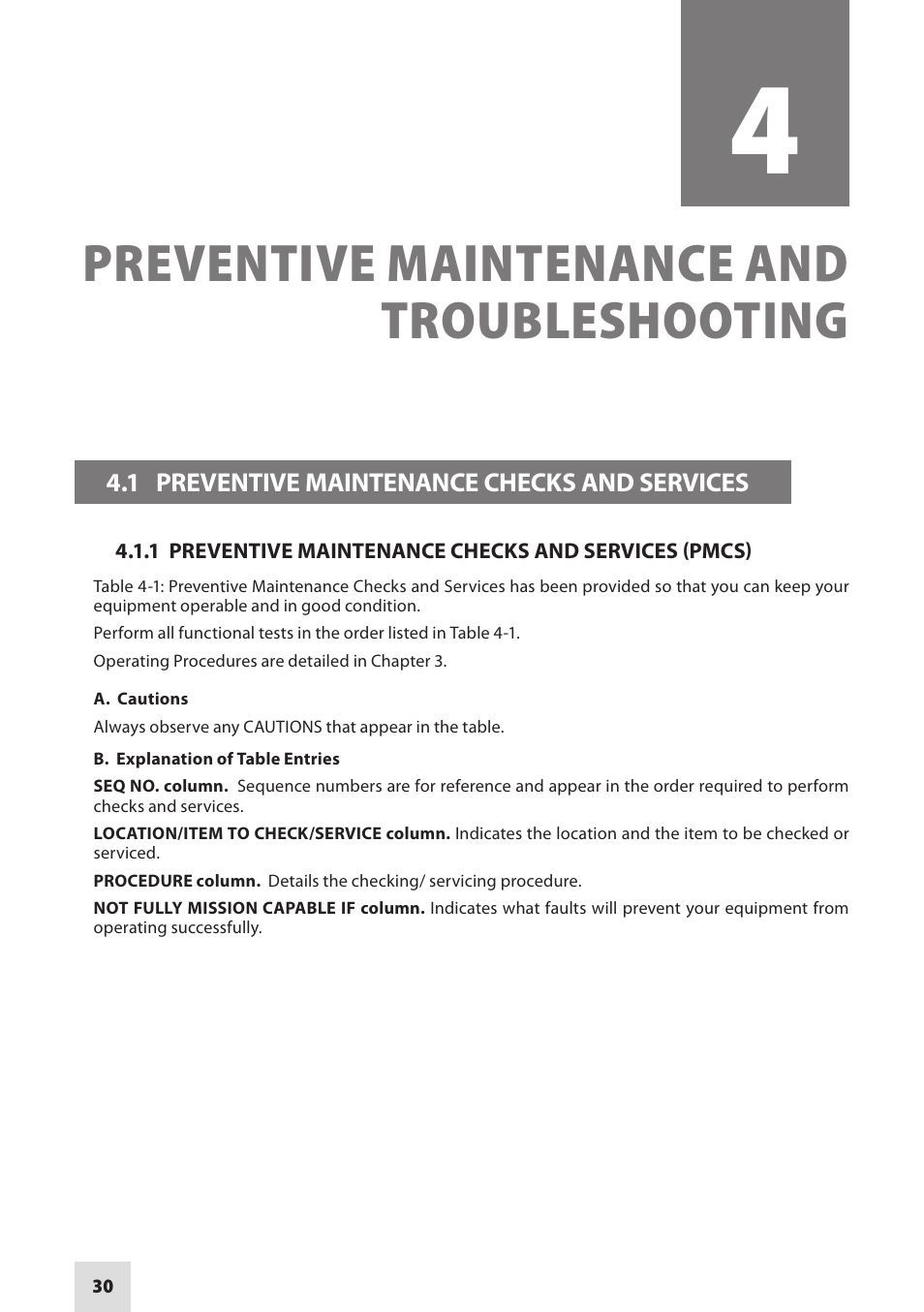 Preventive maintenance and troubleshooting | Armasight NSMNYX1401F9DA1 NYX-14 FLAG MG Multi-Purpose Night Vision Monocular User Manual | Page 30 / 44