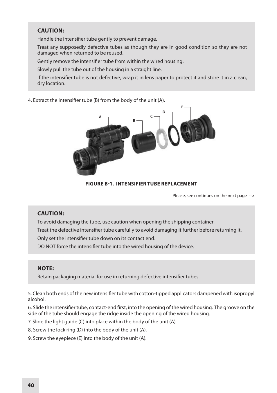 Armasight NSMNYX1401F9DA1 NYX-14 FLAG MG Multi-Purpose Night Vision Monocular User Manual | Page 40 / 44