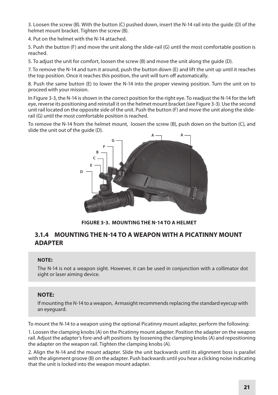 Armasight NSMN140001F6DA1 N-14 FLAG Multi-Purpose Night Vision Monocular User Manual | Page 21 / 44
