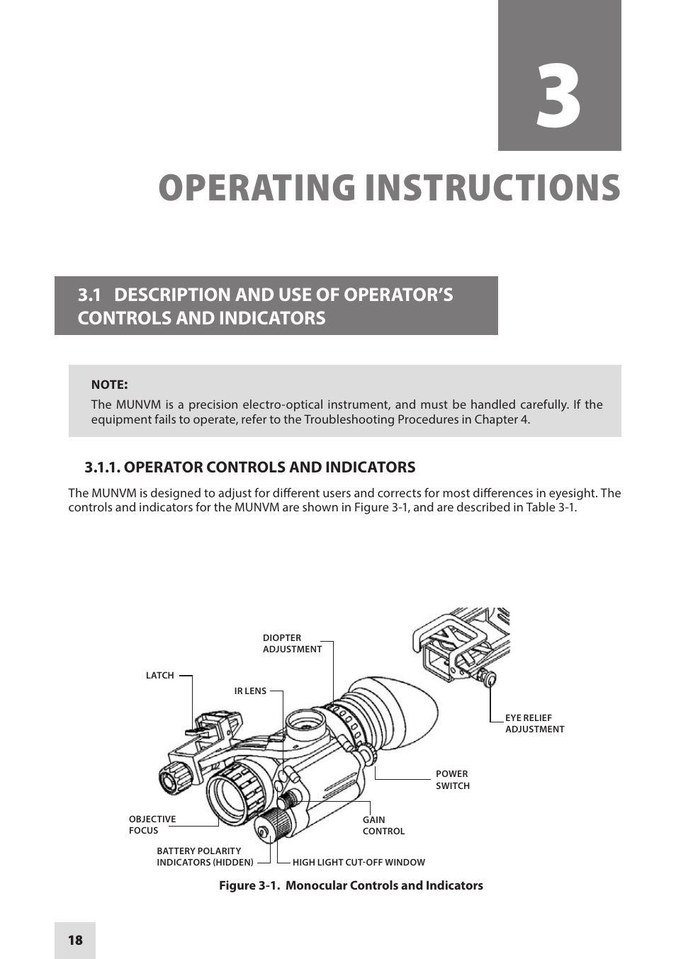 Operating instructions | Armasight NAM601500126DH1 PVS14/6015 GEN 2+ HD Multi-Purpose Night Vision Monocular User Manual | Page 18 / 56