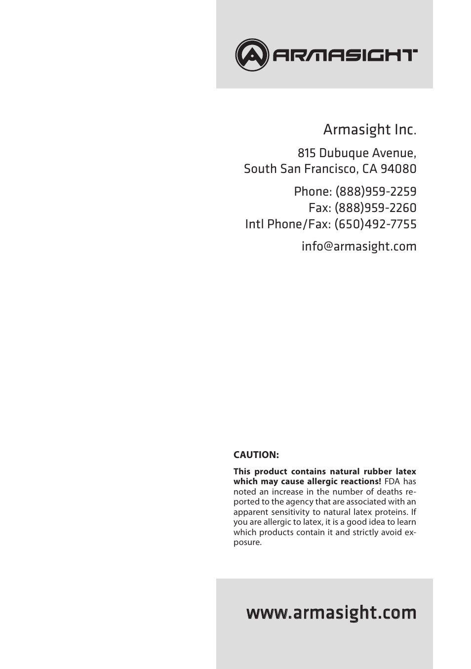 Armasight inc | Armasight DKMPRIMDC040001 Prime DC 4x Digital Color Night Vision Monocular User Manual | Page 12 / 12