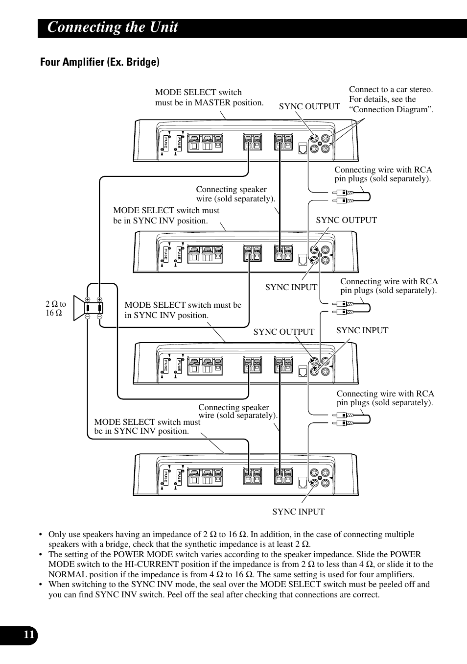 Connecting the unit | Pioneer PRS-D1000M User Manual | Page 12 / 114