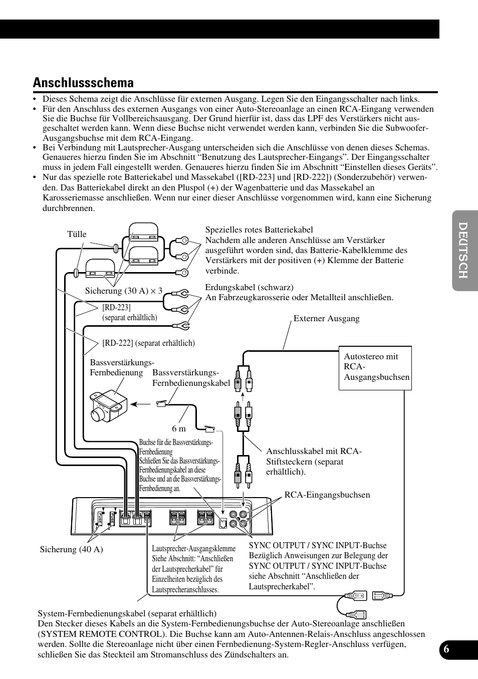 Anschlussschema | Pioneer PRS-D1000M User Manual | Page 39 / 114
