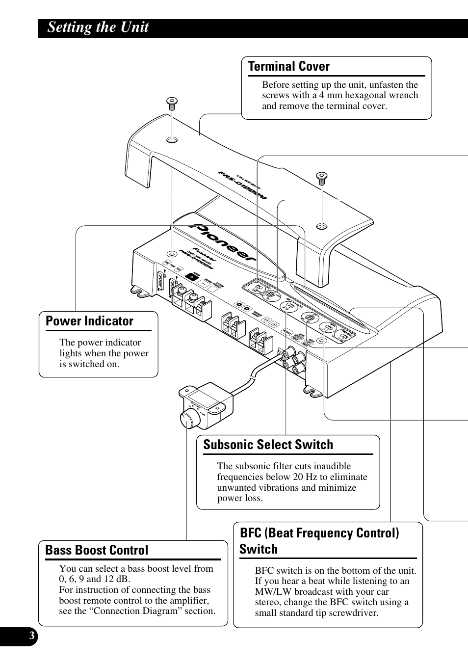 Setting the unit | Pioneer PRS-D1000M User Manual | Page 4 / 114