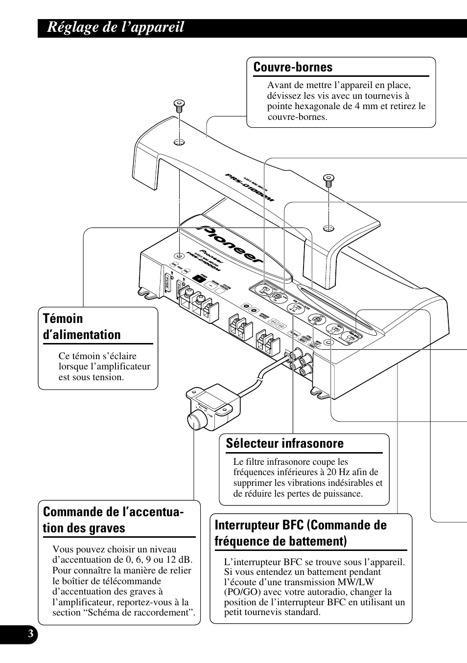 Réglage de l’appareil, De battement) | Pioneer PRS-D1000M User Manual | Page 52 / 114