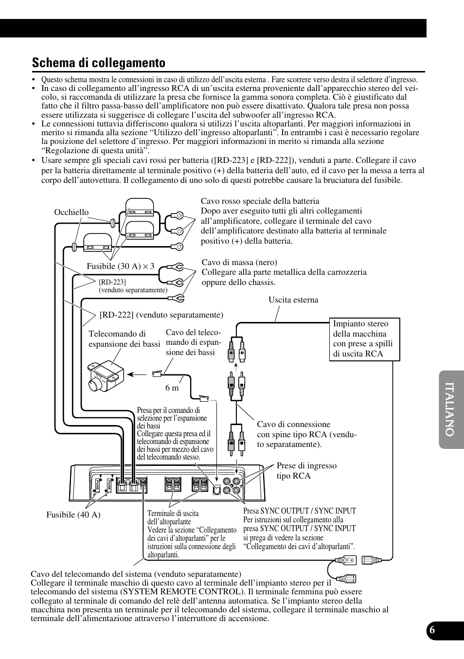 Schema di collegamento | Pioneer PRS-D1000M User Manual | Page 71 / 114