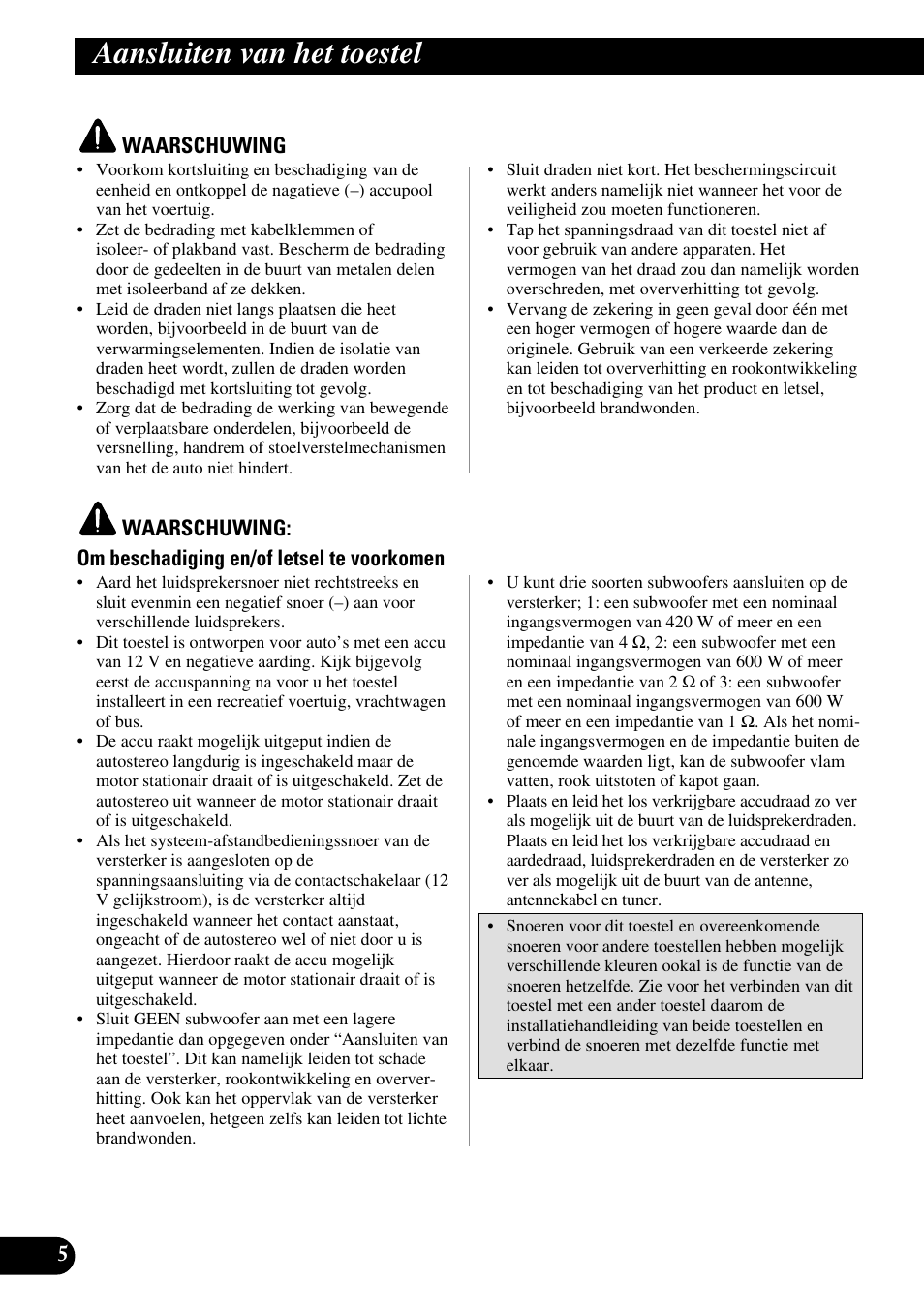 Aansluiten van het toestel | Pioneer PRS-D1000M User Manual | Page 86 / 114