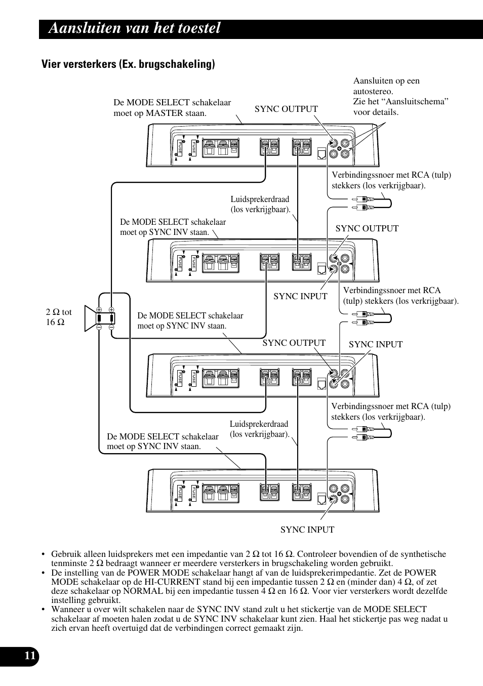 Aansluiten van het toestel | Pioneer PRS-D1000M User Manual | Page 92 / 114
