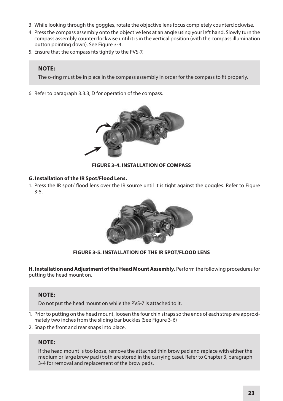 Armasight NAMPVS7001G7DA2 PVS7 GEN 3 Ghost MG TAN Night vision goggles User Manual | Page 23 / 44