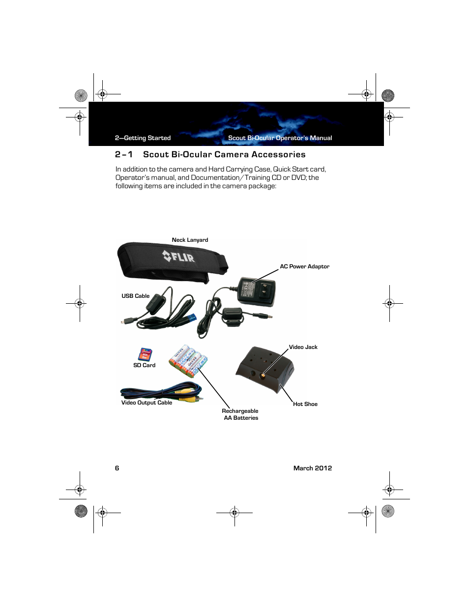 2–1 scout bi-ocular camera accessories, Scout bi-ocular camera accessories | Armasight TFT268BN0BTSXRP FLIR BTS-XR Pro 640x480 Thermal Bi-ocular, no lens 8.3Hz, NTSC User Manual | Page 12 / 40