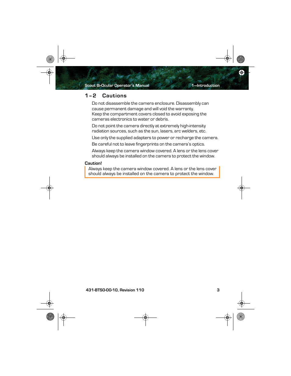 1–2 cautions, Cautions | Armasight TFT268BN0BTSXRP FLIR BTS-XR Pro 640x480 Thermal Bi-ocular, no lens 8.3Hz, NTSC User Manual | Page 9 / 40