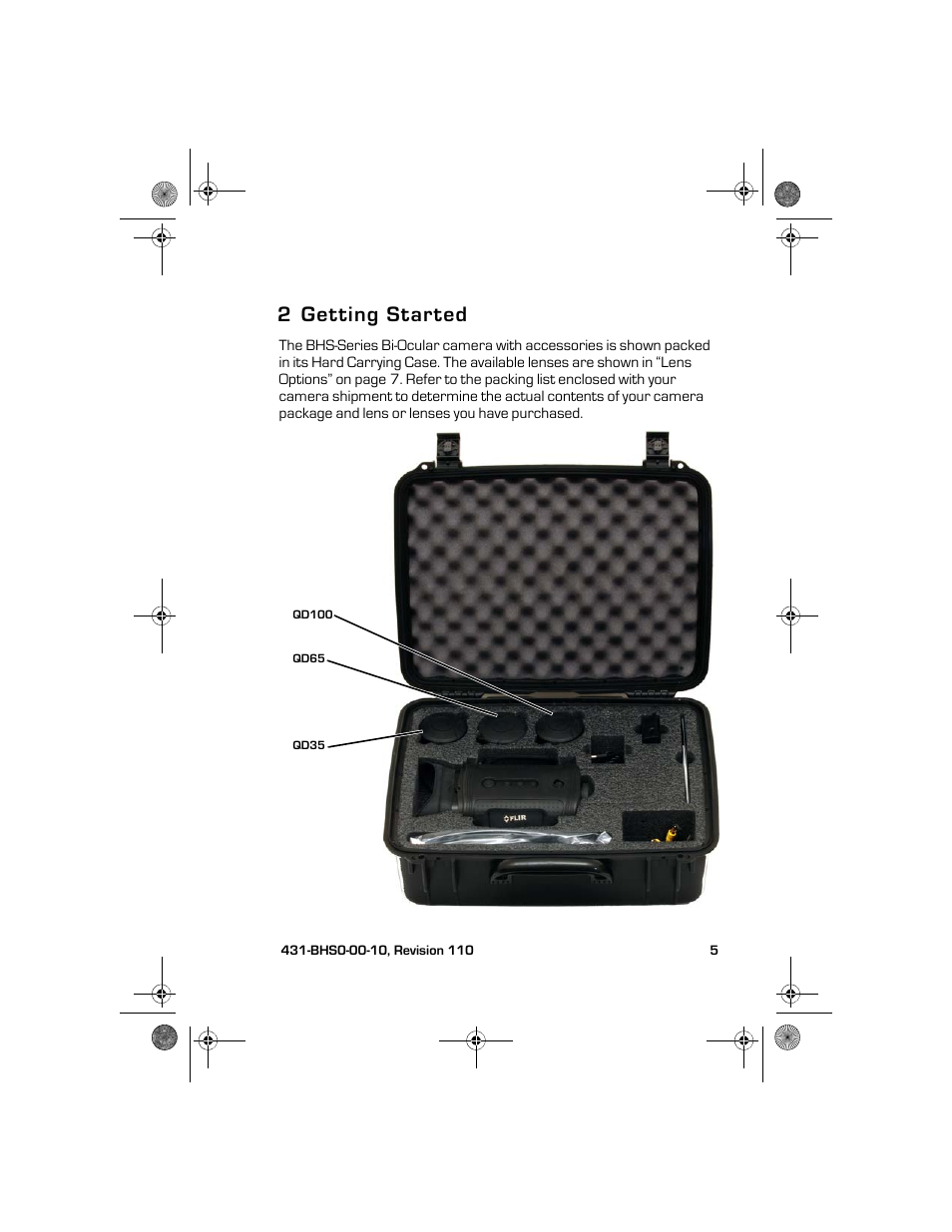 2 getting started, Getting started | Armasight TFT263BN0BHSXRP FLIR BHS-XR Command 640x480 Thermal Bi-ocular, no lens 30Hz, PAL User Manual | Page 11 / 38