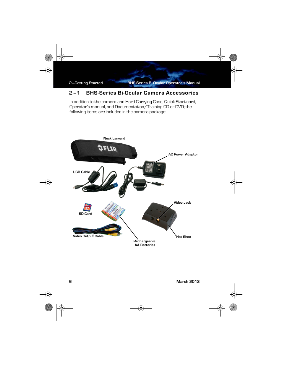 2–1 bhs-series bi-ocular camera accessories, Bhs-series bi-ocular camera accessories | Armasight TFT263BN0BHSXRP FLIR BHS-XR Command 640x480 Thermal Bi-ocular, no lens 30Hz, PAL User Manual | Page 12 / 38