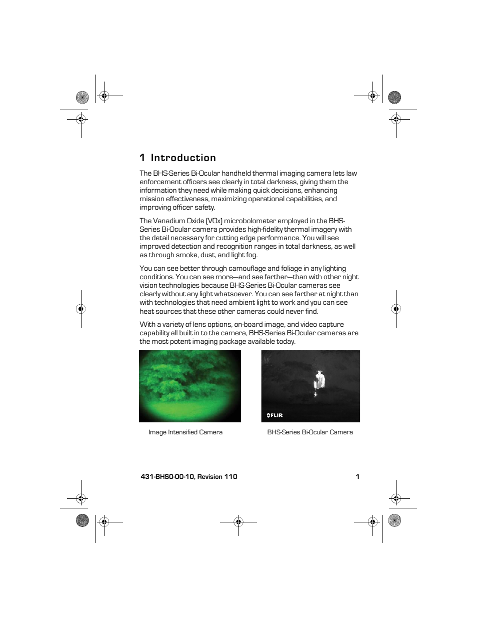 1 introduction, Introduction | Armasight TFT263BN0BHSXRP FLIR BHS-XR Command 640x480 Thermal Bi-ocular, no lens 30Hz, PAL User Manual | Page 7 / 38