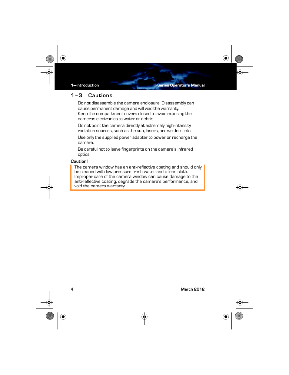 1–3 cautions, Cautions | Armasight TFT233MN9HN324P FLIR HS-324 Patrol 19mm 30Hz, NTSC User Manual | Page 10 / 40