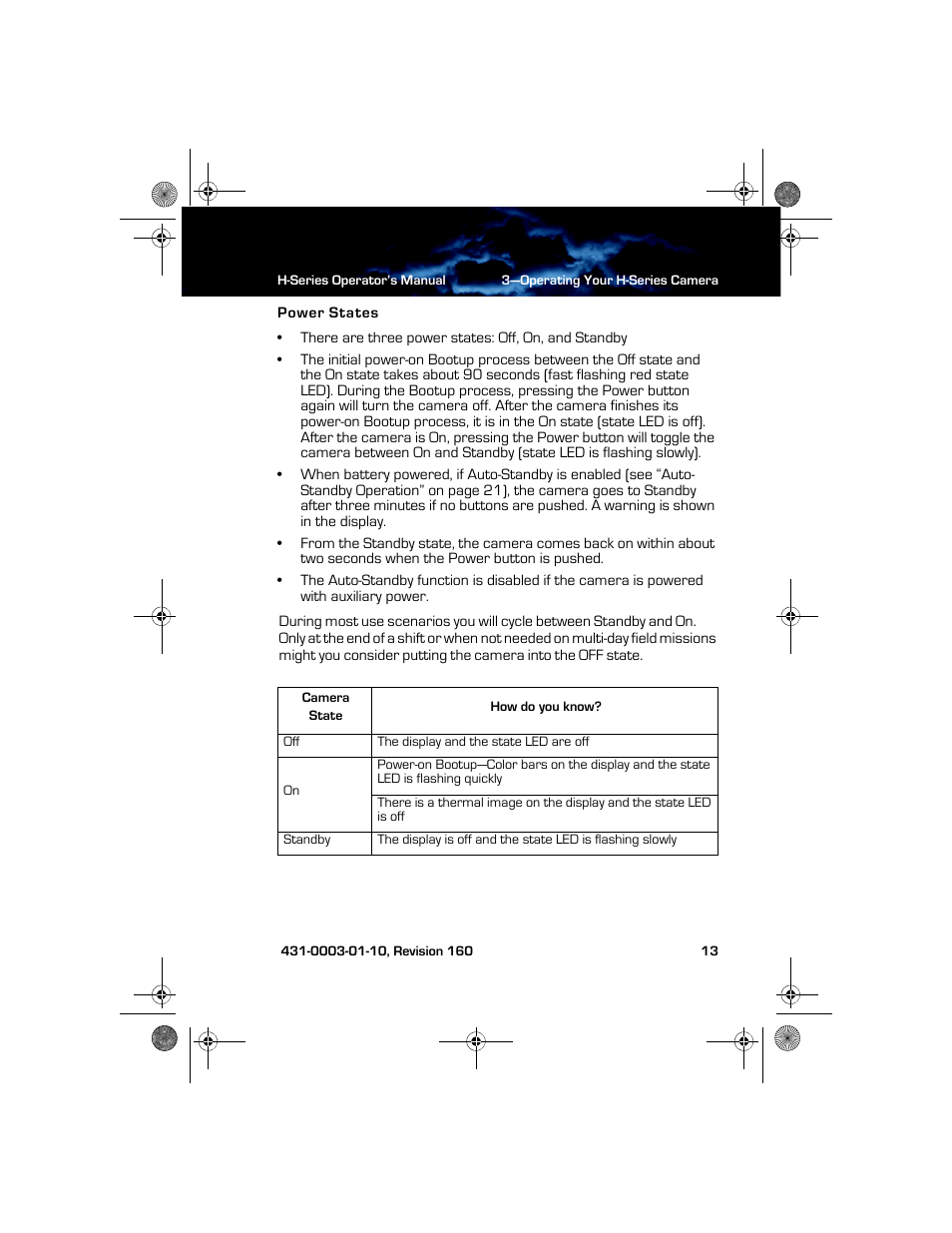 Power states | Armasight TFT233MN9HN324P FLIR HS-324 Patrol 19mm 30Hz, NTSC User Manual | Page 19 / 40