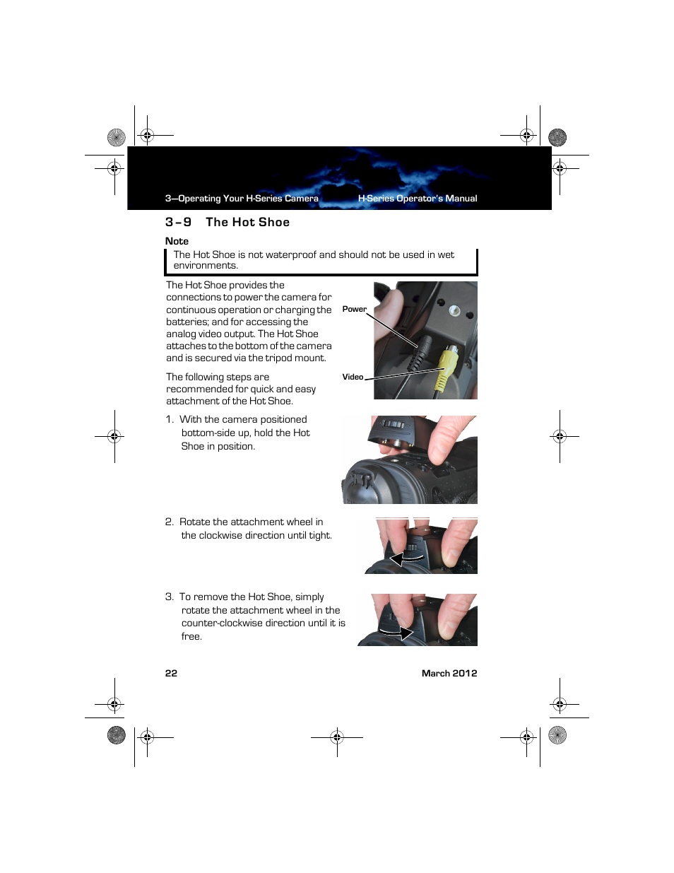 3–9 the hot shoe, The hot shoe | Armasight TFT233MN9HN324P FLIR HS-324 Patrol 19mm 30Hz, NTSC User Manual | Page 28 / 40