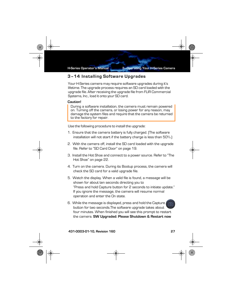 3–14 installing software upgrades, Installing software upgrades | Armasight TFT233MN9HN324P FLIR HS-324 Patrol 19mm 30Hz, NTSC User Manual | Page 33 / 40