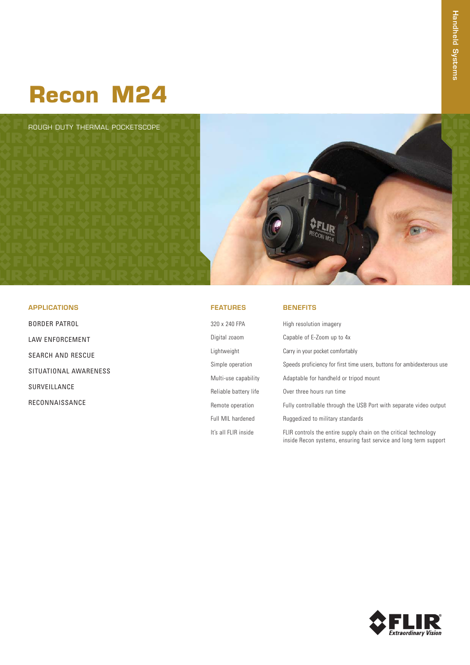 Armasight 45465548 FLIR Recon M-24 320x240 30Hz Pocketscope User Manual | 2 pages