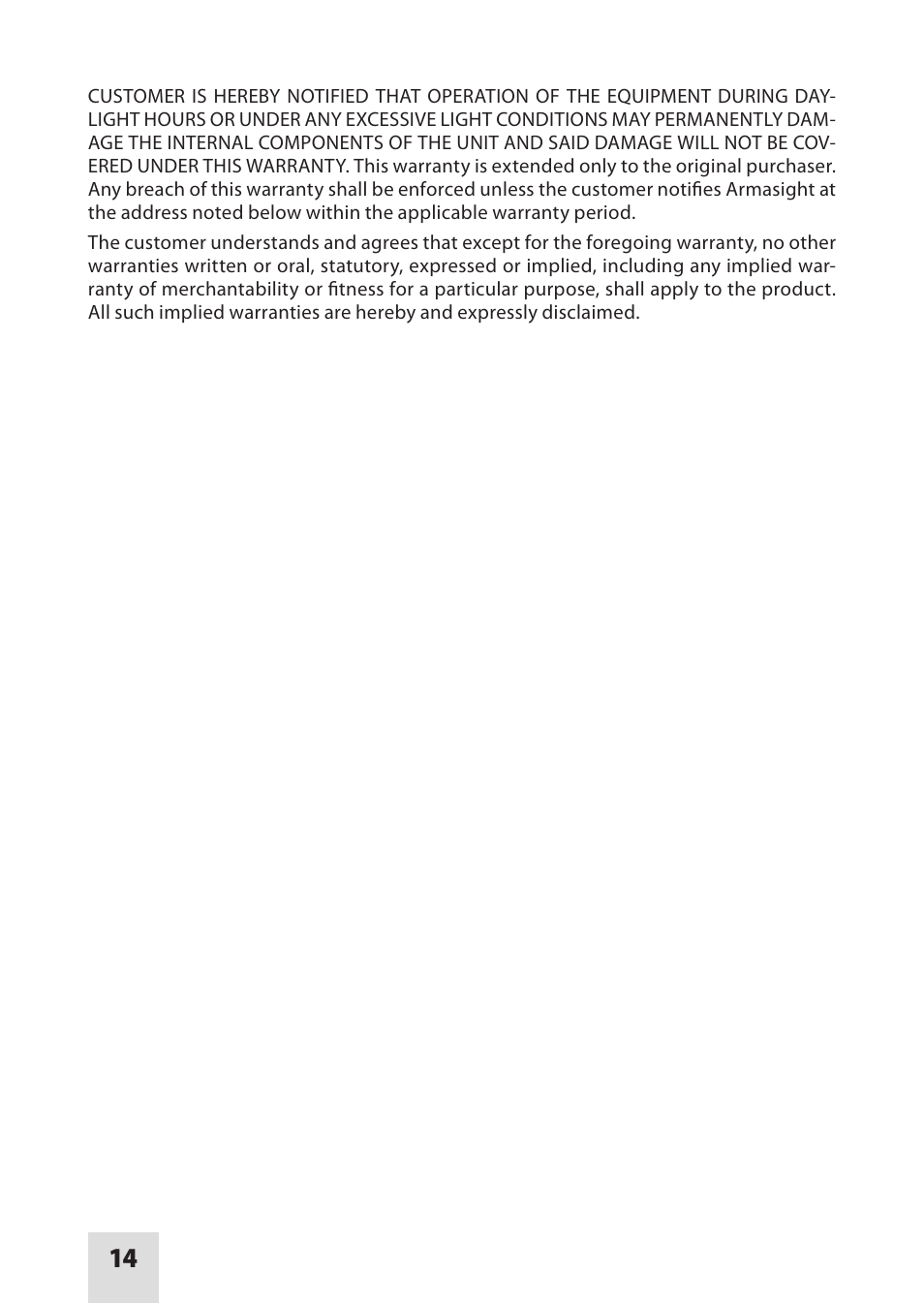 Armasight DAS01XX25MCSTAN MCS Miniature Collimating Sight User Manual | Page 14 / 16