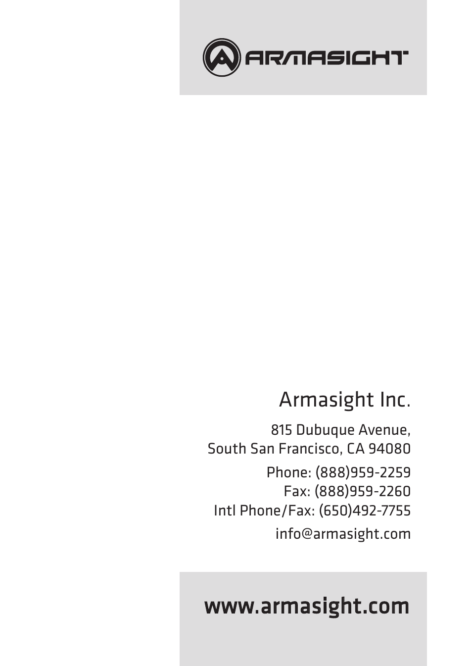 Armasight inc | Armasight DAS01XX25MCSTAN MCS Miniature Collimating Sight User Manual | Page 16 / 16