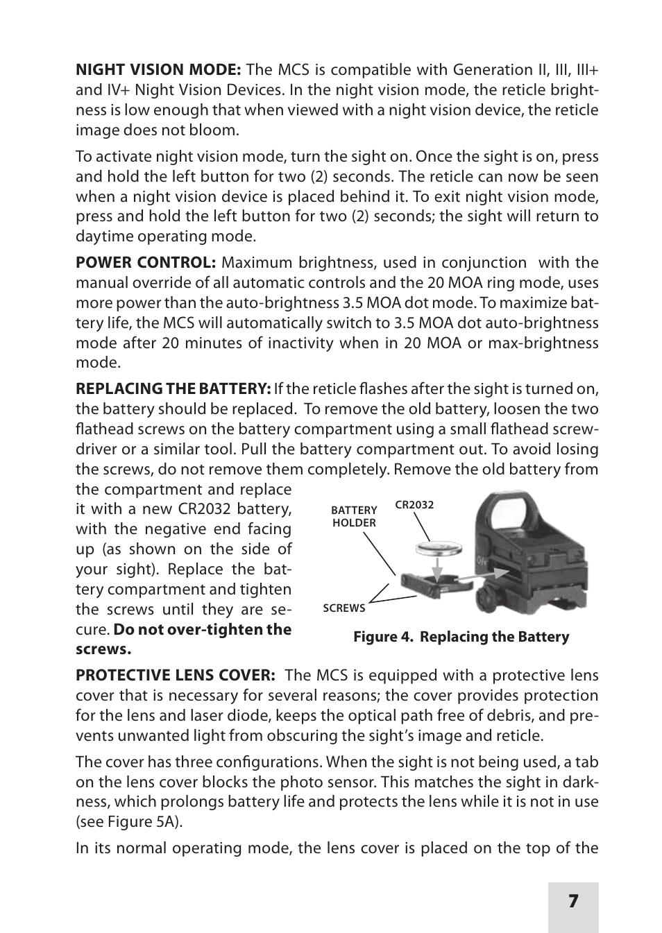 Armasight DAS01XX25MCSTAN MCS Miniature Collimating Sight User Manual | Page 7 / 16