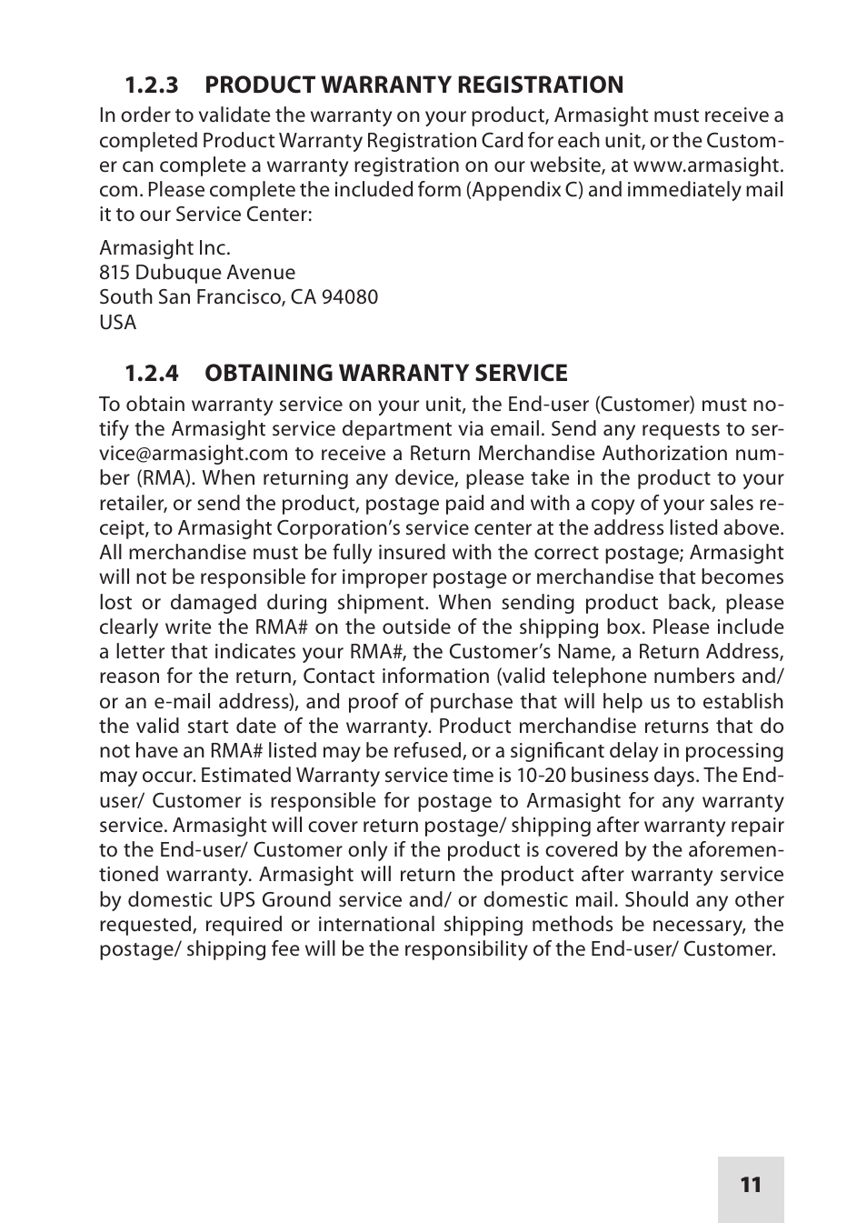 Armasight IAIR002LP000001 DRAKOS 2 Multi-Spectral Laser Aiming/ Illumination Devices User Manual | Page 11 / 36